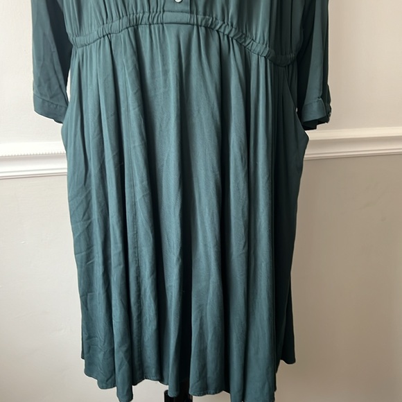 Mini Challis Button-Front Shirt Dress - Picture 12 of 16
